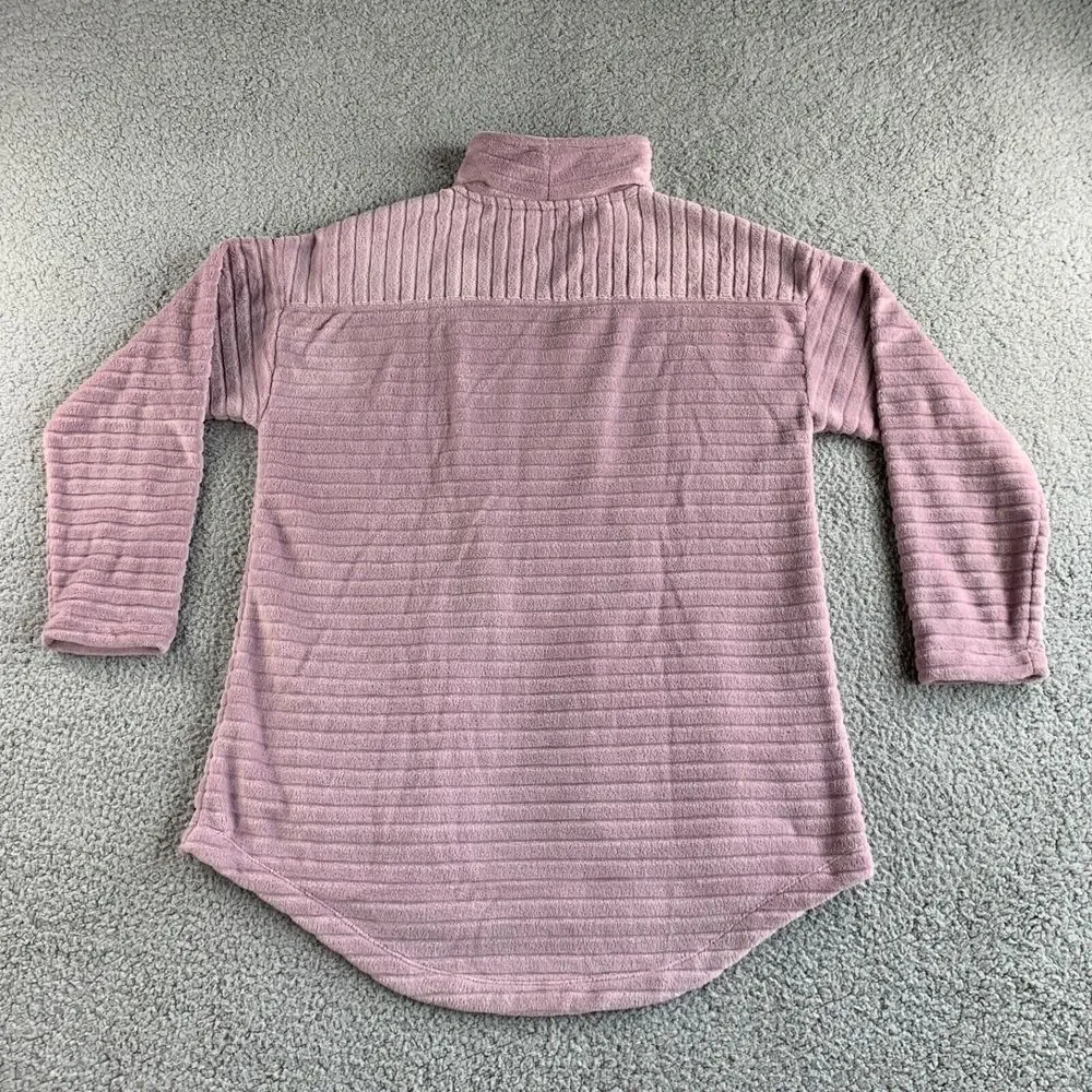 NEW Soft Surroundings Sweater Womens Medium Purple Fleece Over The Moon Pullover